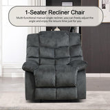 CANMOV Manual Recliner Chair, Single Reclining Sofa with Overstuffed Backrest and Armrest for Living Room, Bedroom Furniture, Grey CANMOV