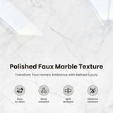 PHI VILLA Dining Table Set for 4, Modern Farmhouse Kitchen Table Set, Faux Marble Dining Table and 4 Cushioned Chairs, Solid Rubber Wood Dining Room Table Set, Venatino White Marble& Black PHI VILLA