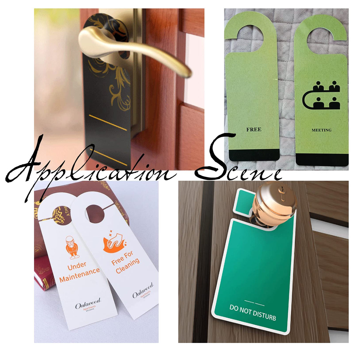 GLOBLELAND 30Pcs 8x3.23Inch PVC Door Knob Hangers Blank Door Signs to Write Your Own Messages for DIY Craft Home Office Hotel Restaurant Decoration GLOBLELAND