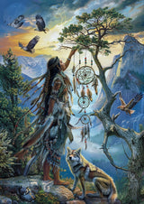 Native Indian Woman Dream Catch Tree Wolf DIY 5D Diamond Paint Kits for Adults Easy for Beginner Round Full Drill Diamond Art Painting Mosaic Craft for Home Decor 12x16inch(4) Generic