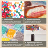 FHBUBPUP Rainbow Diamond Painting Kits for Adults, Dancing Woman Diamond Art Kits for Beginners, 5D DIY Full Drill Round Diamond Point Gem Art, Craft Gift Suitable for Home Wall Decoration 12×12Inch FHBUBPUP