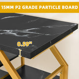 DWVO 55-75 Gallon Aquarium Stand with Power Outlet, Display Stand for Turtle Tank, Reptile Terrarium, Metal Fish Tank Stand Suitable for Living Room, Entryway, 860LBS Capacity, Black & Gold DWVO