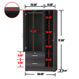Better Home Products Symphony Wardrobe Armoire Closet with Two Drawers in Gray Better Home Products