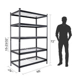 WORKPRO 5-Tier Metal Shelving Unit, 48”W x 24”D x 72”H, Heavy Duty Adjustable Storage Rack, 4000 lbs Load Capacity (Total), for Garage, Basement, Warehouse WORKPRO