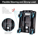 GtIiFmTe Folding Hand Truck, Lightweight Hand Truck Dolly Foldable,Luggage cart with 4 Rotate Wheels, Utility Cart with Adjustable Handle,Collapsible Dolly for Moving Travel Shopping Airport Office GtIiFmTe