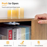 Condemo Sideboard Buffet Cabinet with Storage, Farmhouse Coffee Bar Cabinet with 4 Doors & Adjustable Shelves for Living Room, Kitchen, Hallway, Oak Condemo