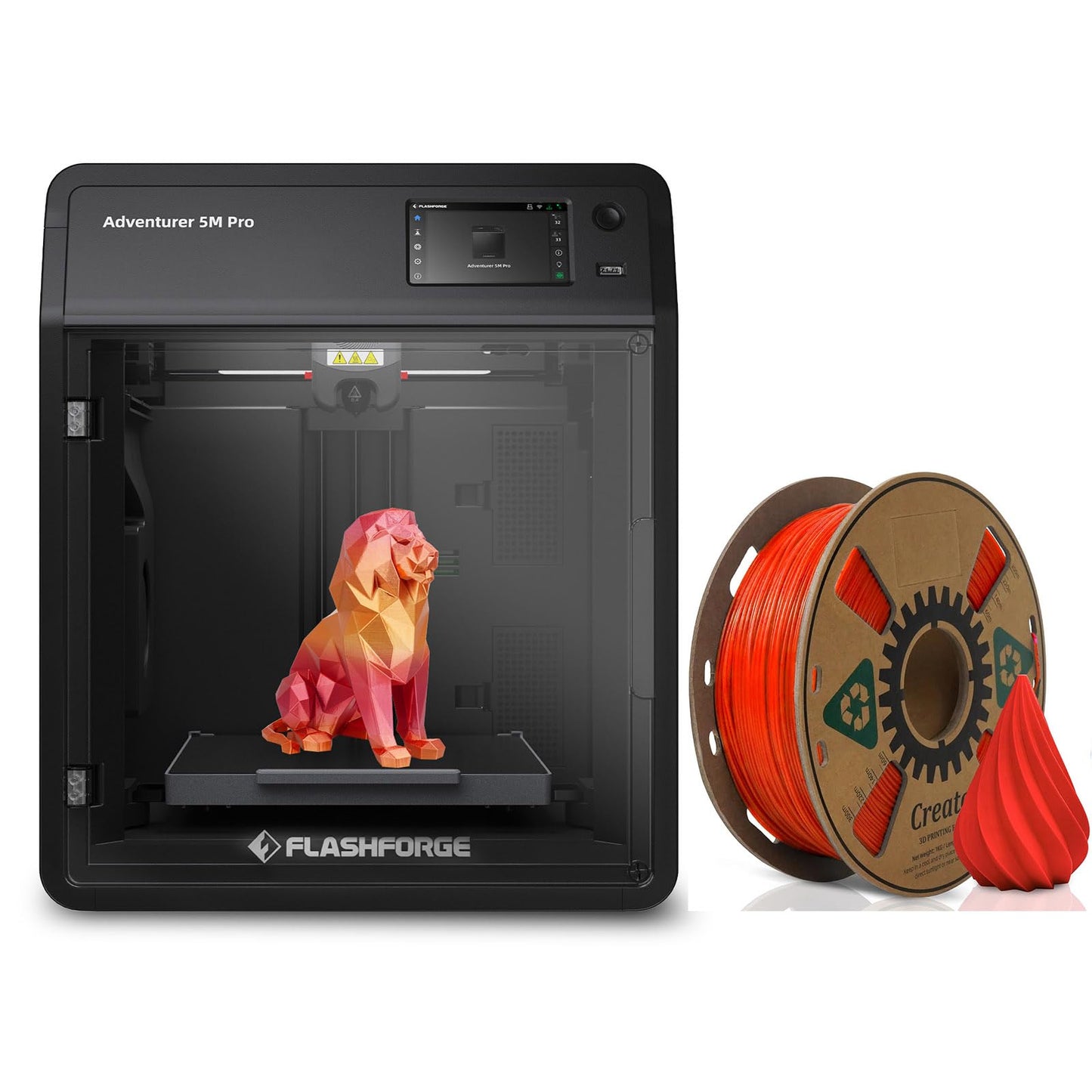 Flashforge Adventurer 5M Pro 3D Printer with Extra 1KG HS PLA Orange Filament - WoodArtSupply