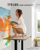 ErGear Height Adjustable Electric Standing Desk, 63 x 28 Inches Sit Stand up Desk, Memory Computer Home Office Desk (Vintage Brown) ErGear