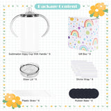 Wzaytia 12 Oz Sublimation Sippy Cup 6 Pack, Kids Sublimation Sippy Tumblers, Stainless Steel Sublimation Todder Water Bottle Wzaytia