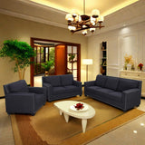 GlasFlength Couches Sofa for Living Room Set 3 Piece Modern Decor Sofa and Loveseat Set with Arms and Nailhead, Includes Loveseat Couch and Armchair GlasFlength