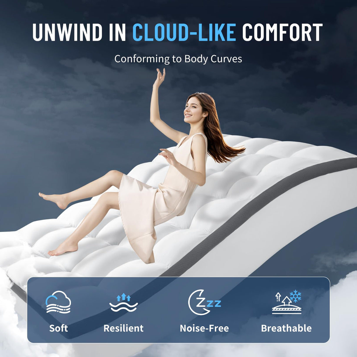 LIANLAM King Mattress Topper - Extra Firm Support Pillow Top,attress Pad Cover, Gel-Infused Memory Foam for Pressure Relief with 6"-18" Deep Pocket(78"x80") LIANLAM