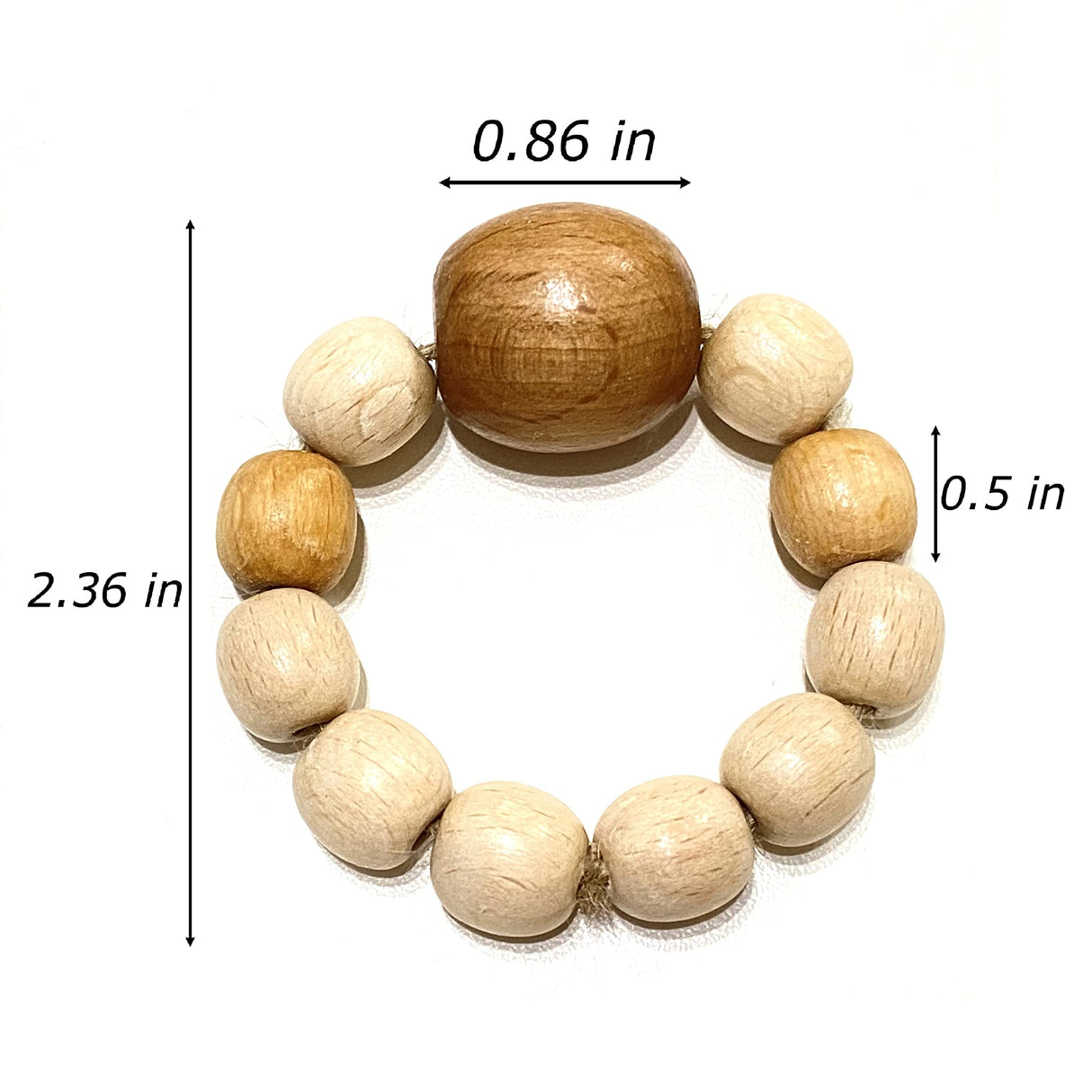 Napkin Rings Set of 6 - Wooden Beads Napkin Rings | Rustic Wooden Napkin Ring Holder for Table Decoration Handmade LEBEJUA Napkin Ring with Wood Beads & Jute Twine - Farmhouse Napkin Rings Boho Style LEBEJUA