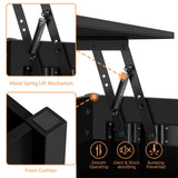 Yaheetech Coffee Table, Lift Top Coffee Table w/Hidden Storage Compartment & Lower 3 Cube Open Shelves, Lift Tabletop Coffee Table for Living Room/Reception Room/Office, Black Yaheetech