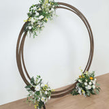 TABLECLOTHSFACTORY 8ft Natural Brown Wood DIY Round Wedding Arch Backdrop Stand, Rustic Photo Backdrop Stand Tableclothsfactory