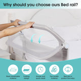 NUTIKAS Baby Bed Rail Guard for Toddlers - 47" Toddler Bed Side Rails for Twin, Full, Queen Bunk Size Bed Swing Down Bedrail Extral Tall Child Safety Side Railing Guards for Kids NUTIKAS