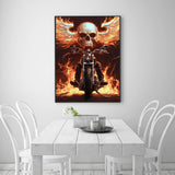 Handsome Skull Motorcycles Diamond Art Painting Kits for Adult,Transportation Vehicles 5D Diamond Art for Adults,Round Drill Painting by Diamonds Art and Crafts for Home Wall Decor Gift 12x16 Inch CEQOLI