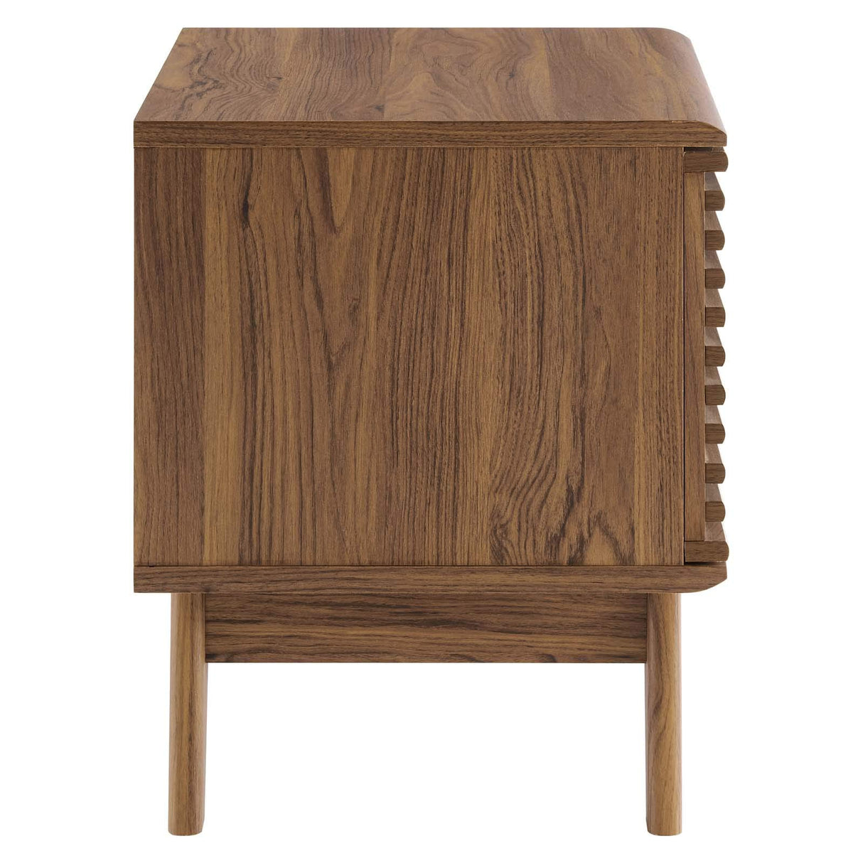 Modway Render Mid-Century Modern 19" Vinyl Record Display Stand in Walnut, 19 Inch Modway