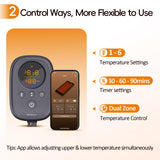 Comfytemp Infrared Sauna Blanket 35" X 78" Extra Large, Support Dual Zone Temperature Control & App Control — Smarter & Safer Portable Sauna Blanket, Low EMF, for Sweating, for Mom Comfytemp