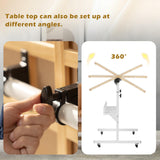 Tektalk Jigsaw Puzzle Table with LED Light, Jigsaw Puzzle Board with Angle & Height Adjustment, Wooden Plateau with Cover, Enclosed with 4 Roller Wheels, for Up to 1500 Pieces Tektalk