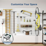 Neoaider Slatwall Panel 8 FT x 4 FT, Interlocking Slat Wall Paneling, Wall Mounted PVC Wallpanel, Suitable for Garage Storage and Organizer, Slatwall Board, Shelves - White Neoaider