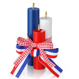 3 Pcs 4th of July Table Decoration Patriotic Tiered Tray Decor Red White Blue USA Firework Memorial Day Independence Day Wood Table Signs Fourth of July Centerpieces(Cute Style) Yalikop