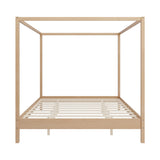 HRJHLucky King Size Canopy Bed Wood 4 Poster Bed Frame with Slats Support, No Box Spring Needed (King) HRJHLucky