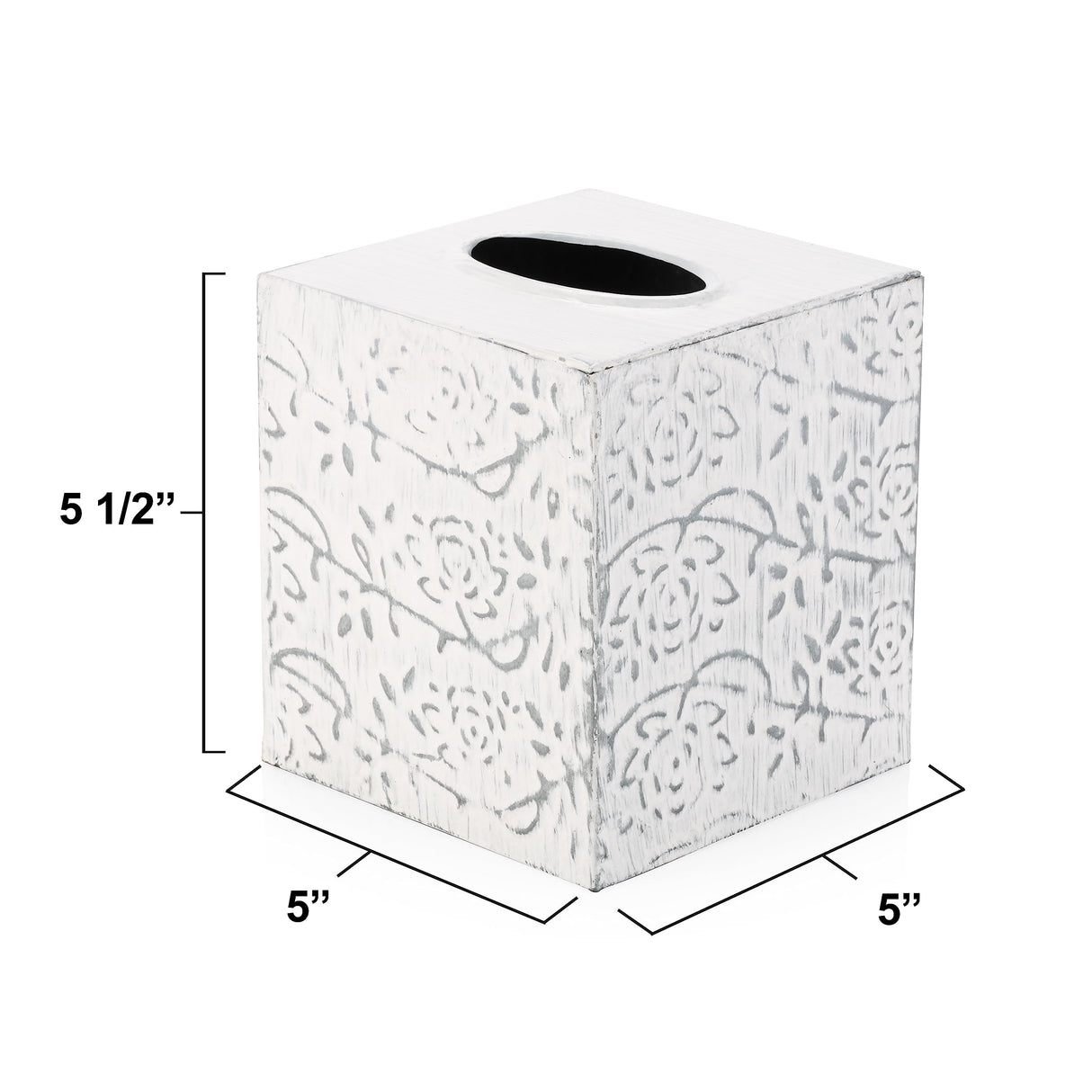 Modern Farmhouse Tissue Box Cover, Decorative Tissue Box Holder, Square Tissue Box Cover, Country Chic Distressed White Tissue Box Cover, Rustic Metal Tissue Box Cover, Kleenex Holder for Bathroom CRAFTSMAN ROAD