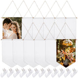 Framendino, 12 Pack Sublimation Blank Custom Banner 12"x18" Wall Display Banner Holder Waterproof Canvas Banners with Wood Sticks for Indoor Outdoor Display Framendino