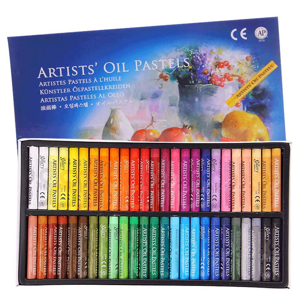 Oil Pastel Set,Professional Painting Soft Drawing Graffiti Art Crayons Washable Round Non Toxic Pastel Sticks for Artist,Kids,Student,Beginner (50 Colors) KUPTOOL
