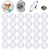 Sublimation Blank Pins DIY Button Badge, Sublimation Silver Blank Base Pins Aluminum Sheet with Butterfly Pin Backs for DIY Craft Jewelry Making Lapel Supplies (Round,Silver,30pcs) Col-Pary