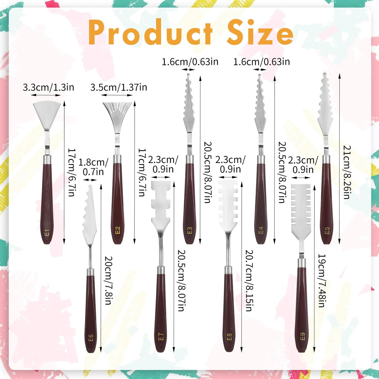 MBAIYO 27 Pcs Palette Knife Set, Stainless Steel Painting Knife Set Wood Handle Palette Knives Paint Spatula Pallet Knives for Acrylic Paint Tools for Canvas Oil Painting Mixing and Texturing MBAIYO