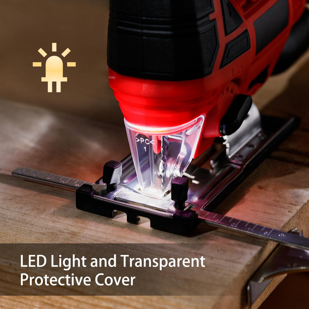 Jig Saw - 20V Cordless Jigsaw with Battery and Charger 2700 SPM Rechargeable Jigsaw with 10pcs Cutting Blades Bevel Angle (±45°) Variable Speed and 4 Orbital Function for Straight/Curve/Circle Cutting Vistreck