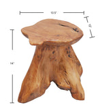 Warmaxx Cedar Natural Shape Stump Stool 13.5"x12"x14"H Solid Wood End Table Rustic Plant Stand Live Edge Coffee Table for Living Room Bedroom Patio Accent Side Table Outdoor Garden Sit Foot Stool Warmaxx
