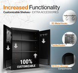 METALTIGER Metal Storage Cabinet, 40" H Small Cabinet, Locking Storage Cabinet with Doors, Shelves & Accessories for Garage, Office, Home (Black) METALTIGER