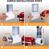 Slicer Shredder Attachment for Kitchenaid Stand Mixer, Salad Machine with Vegetable Slicer, Salad Maker, Food Slicers Cheese Grater Attachments for Mixer Dishwasher Safe By Airpro,Blue Airpro