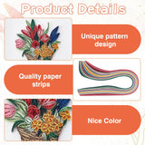 WEBEEDY 20 Sets Paper Quilling Kit for Adult Beginner DIY Flower Basket Themes Quilling Blank Card Kit 5 Styles Flower Basket Greeting Card Making Kit with Instruction for Birthday Halloween Christmas WEBEEDY