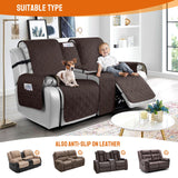 VANSOFY Loveseat Recliner Cover with Console 100% Waterproof Sofa Slipcovers Non-Slip Reclining Couch Covers Split Sofa Cover Furniture Protector for Pets, Dogs(Chocolate) VANSOFY