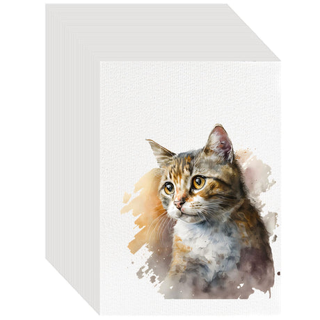 100PCS 5x7 Watercolor Paper Bulk, 140lb/300g Cold Press Thick Water Color Paper Pad for Kid Child Adult, White Art Paper for Drawing Painting Markers Gouache, Textured Cotton Paper Sheets KINLINK