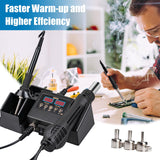 Defabee 14pcs Soldering Station, 2 in 1 Hot Air Functions Digital Display Soldering Iron Soldering Kit, 8898 Portable SMD Rework Station, ºC/ºF Cool/Hot Air Conversion and Auto Sleep Defabee