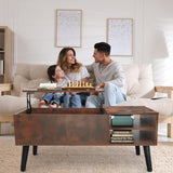 Lifetime Home Lift Top Coffee Table with Hidden Compartment - Modern Living Room Dining Table with Rising Tabletop Lifttop Desk for Apartment, Home, Condo Lifetime Home