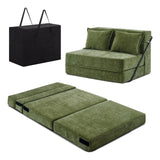 VINGLI Futon Sofa Bed Sleeper Sofa Chair Bed Floor Sofa Twin Small Couch Folding Mattress Couches for Living Room Floor Chair Freestanding RV Futon Couch for Indoor and Outdoor (Olive Green) VINGLI