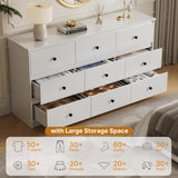 Tradare 9 Drawer Dresser for Bedroom, 59" Wide White Chest of Drawers, Wooden Dresser with 9 Drawers with Ample Storage, Modern Storage Organizer for Hallway,Nursery Tradare