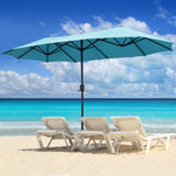 OVASTLKUY 13Ft Patio Umbrella Outdoor Double-Sided Market Extra Large Umbrella Outdoor Patio w/Easy Crank for Yard, Poolside, Deck, Blue OVASTLKUY