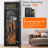 Nebakne [𝟐𝟎𝟐4𝐍𝐄𝐖] 51" 8 Fireproof Rifle Safe for Home USE, 70Lb Gun Safes for Home Rifles and Pistols, Anti-Theft Gun Safes for Rifles and Shotguns with 2 Adjustable Rifle Rack & Silent Mode Nebakne