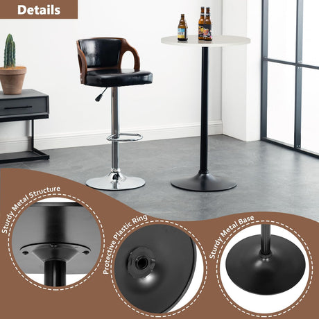 Pazidom Round Bar Table 40" Height Modern High Top Pub Table with Solid Top & Sturdy Metal Base, Cocktail Table for Bistro, Home, Kitchen or Dining Room, White Pazidom