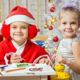 Xuhal 30 Pcs Christmas Diamond Painting Magnets Christmas Animal Diamond Art Magnet Kits for Adults Cute 5D Rhinestone Xmas Santa Hats Animal Refrigerator Magnetic Sticker for DIY Craft Fridge Gifts Xuhal