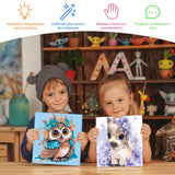 MAXBYE 4 Pack Paint by Numbers Kit for Kids, Cute Animals Painting Kits for Ages 8-12, Easy Paint by Number for Kids with Wooden Frame, DIY Acrylic Oil Painting Kit for Wall Decor 8X8 in MAXBYE