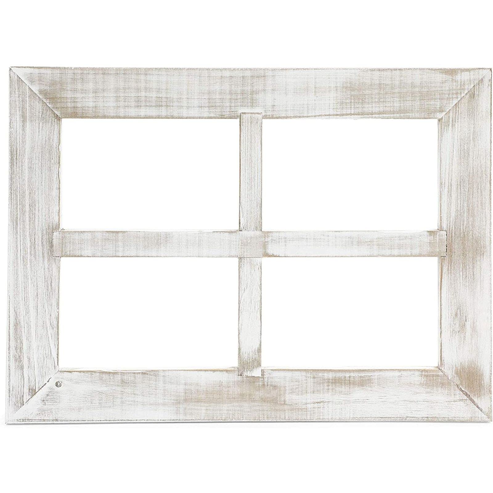 White Window Frame Farmhouse Wall Decor (11 x 15 Inches, 2 Pack) - WoodArtSupply