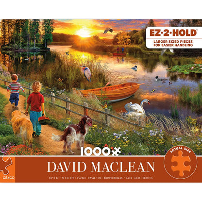 Ceaco - David Maclean - River Sunset - 1000 Oversized Piece Jigsaw Puzzle