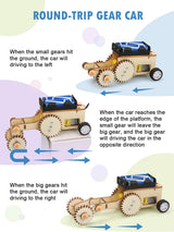 Poraxy 5 in 1 STEM Model Car Kits, STEM Projects for Kids, Boys Toys Age 8-10, 3D Wooden Puzzles, Crafts Educational Science Building Kit, Birthday Gifts for 8 9 10 11 12 Year Old Boys and Girls Poraxy